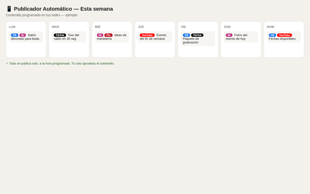 Posting calendar example